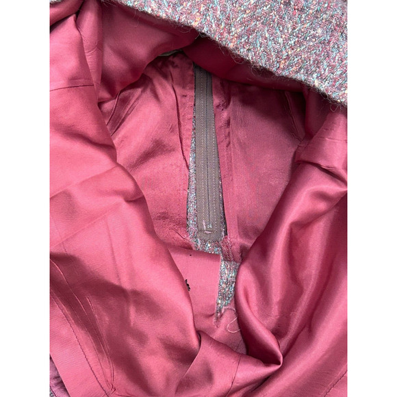 Vtg Lombardi Inc. Womens Purple Mohair Chevron Tweed Blazer & Skirt Suit Size 14 - Picture 8 of 16